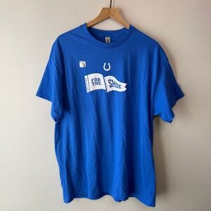 Gildan NFL Indianapolis Colts For The Shoe Cotton Graphic T-Shirt Blue X-Large